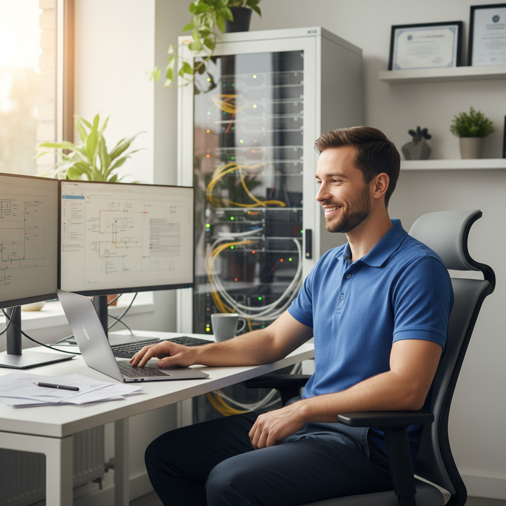 StormNet Solutions IT professional providing managed IT support to a business client